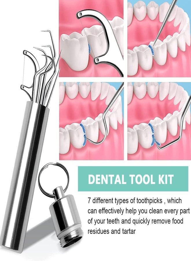 RIGJAK 7 in 1 teeth cleaning tool kit pofessional Stainless Steel Dental Pick & Cleaning Tool Kit with Portable Case - Tartar Scraper, Plaque Remover, Gum Cleaner & Oral Hygiene Set - Image 5